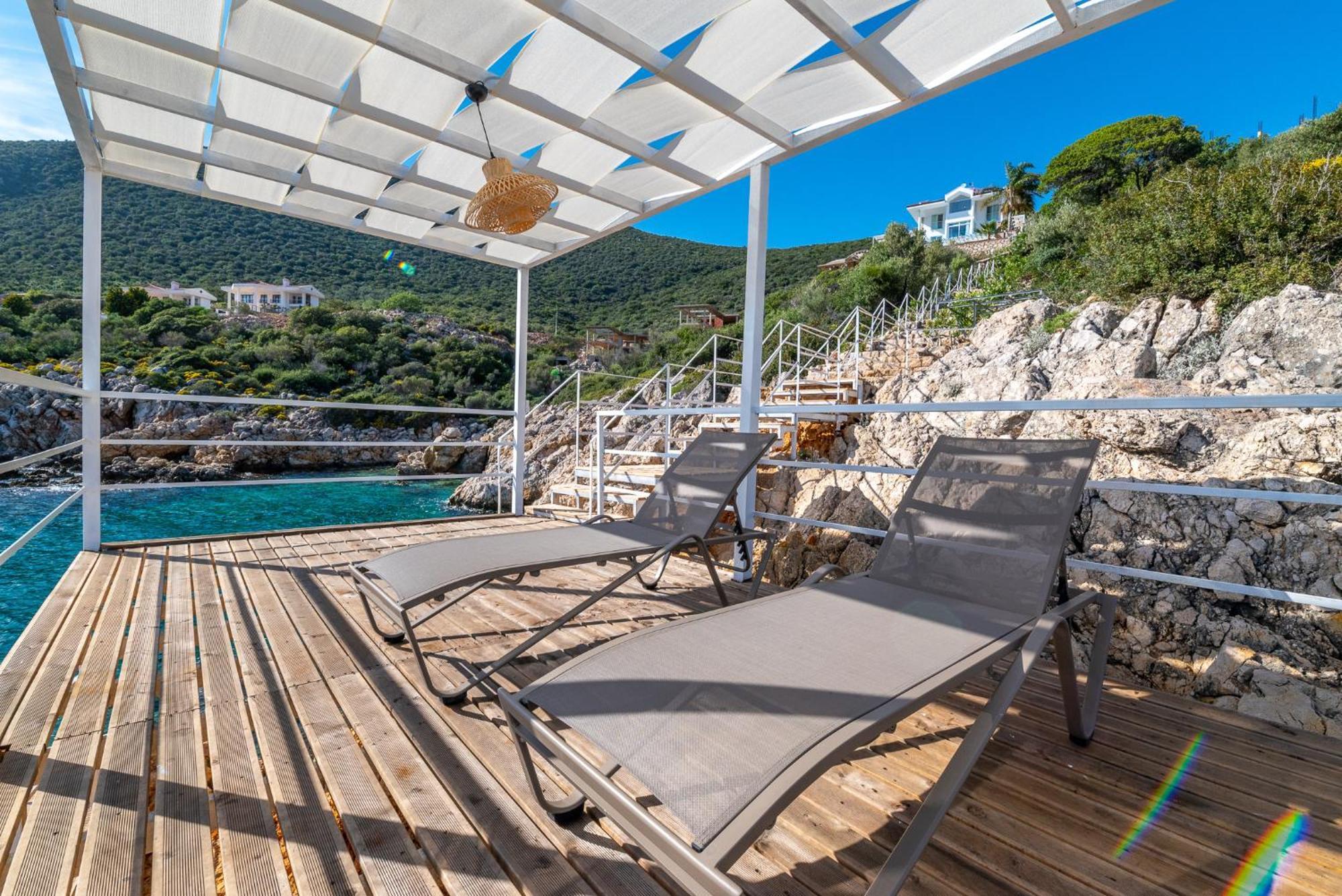 Beachfront White Villa With Private Swimming Pool Kalkan Kültér fotó